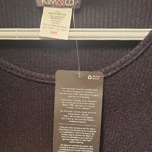KIM&CO. Black Off-the-Shoulder Sweater HARD TO FIND SIZE L - Picture 2 of 5